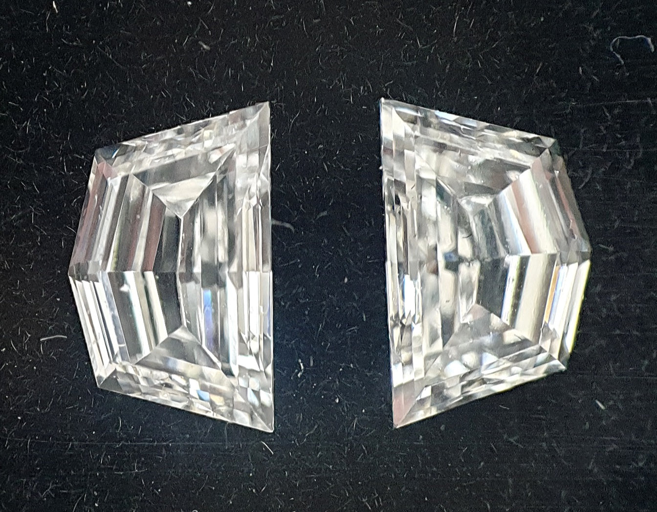 2St=0.94Ct Loose Cadilac Pairs Shape Natural Diamonds F-VVS