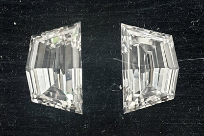 2St=0.62Ct Loose Cadilac Pairs Shape Natural Diamonds F-VVS