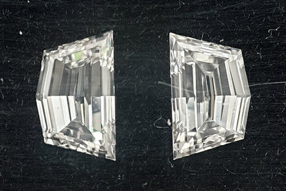 2St=0.62Ct Loose Cadilac Pairs Shape Natural Diamonds F-VVS