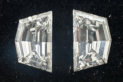 2St=0.84Ct Loose Cadilac Pairs Shape Natural Diamonds D-VVS
