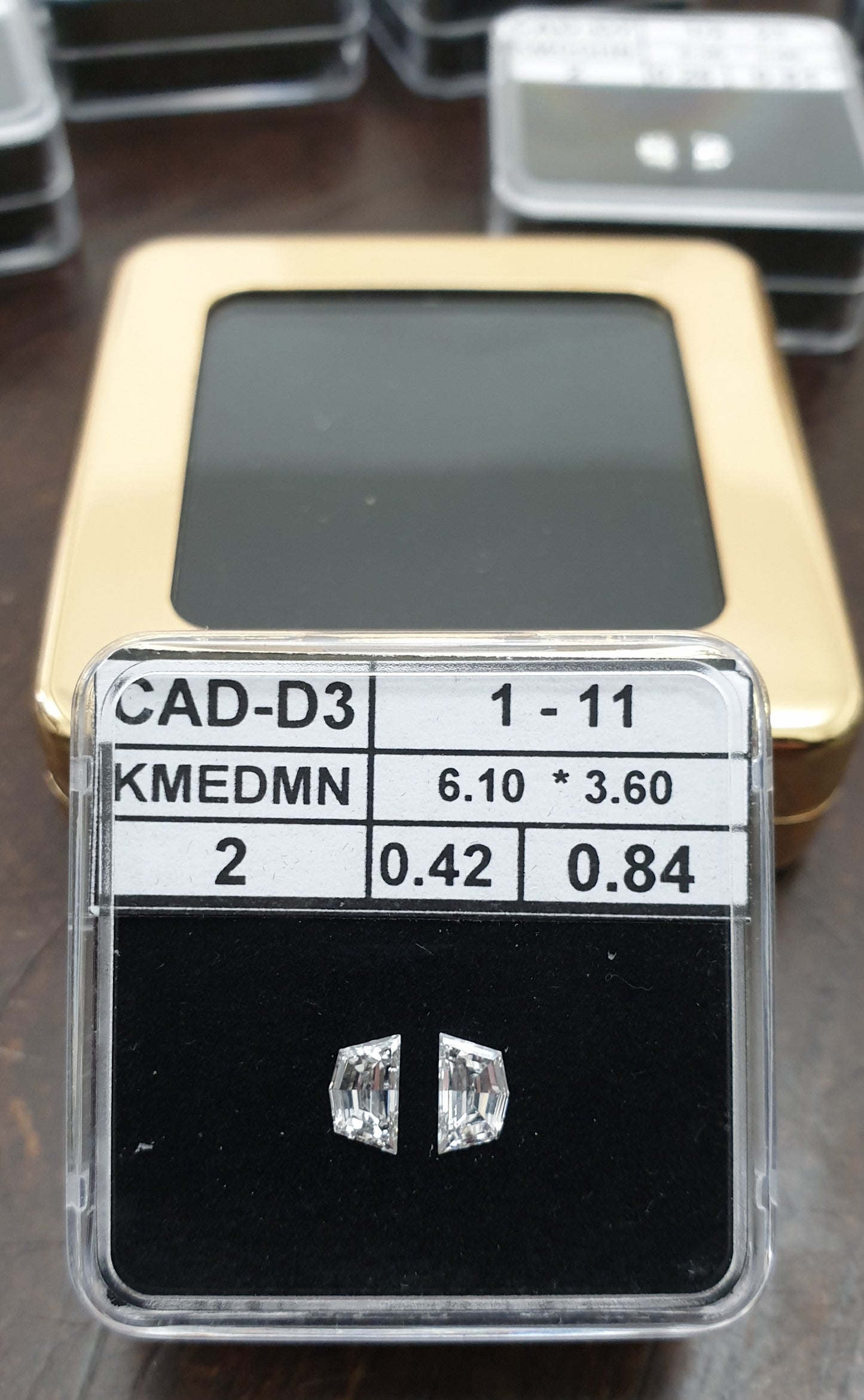 2St=0.84Ct Loose Cadilac Pairs Shape Natural Diamonds D-VVS
