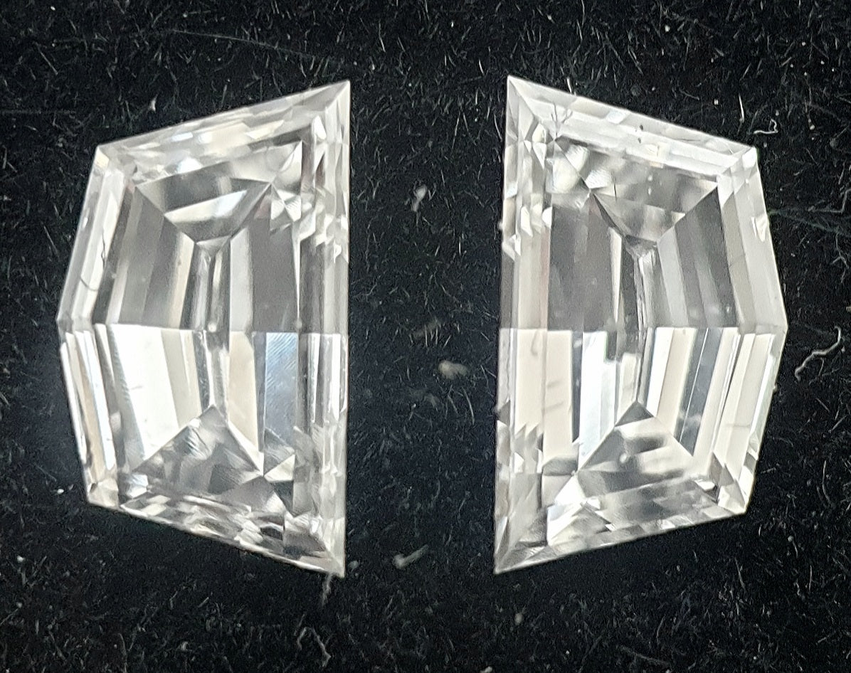 2St=0.62Ct Loose Cadilac Pairs Shape Natural Diamonds E-VS2