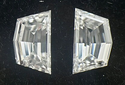 2St=0.35Ct Loose Cadilac Pairs Shape Natural Diamonds D-VVS