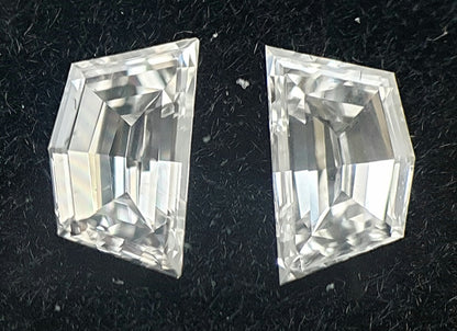 2St=0.42Ct Loose Cadilac Pairs Shape Natural Diamonds F-VS2