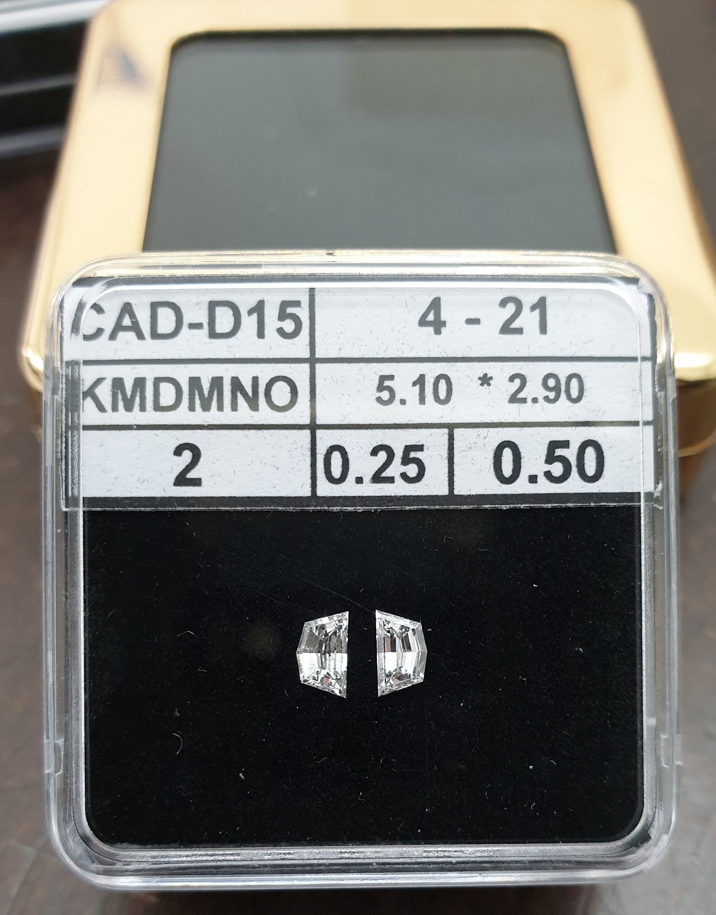 2St=0.50Ct Loose Cadilac Pairs Shape Natural Diamonds H-VS1