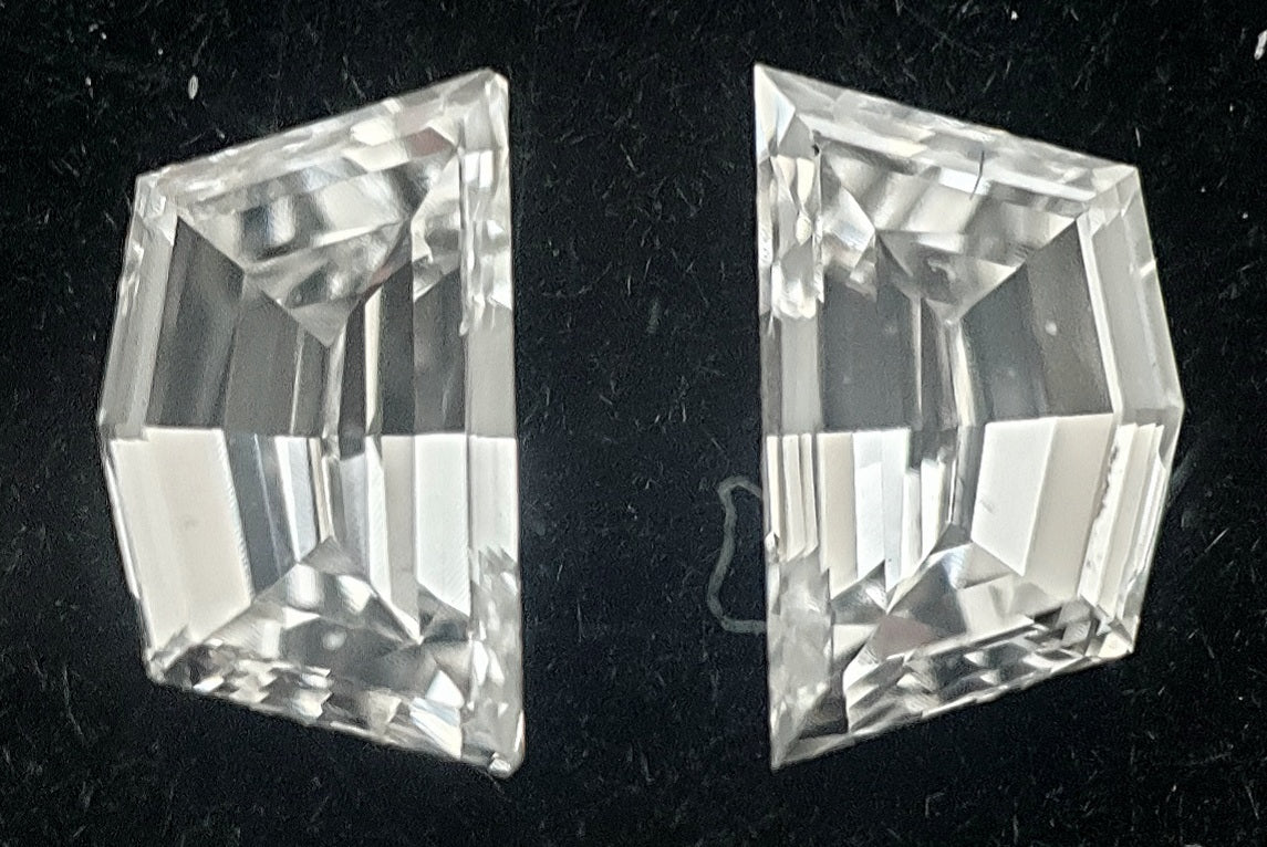 2St=0.45Ct Loose Cadilac Pairs Shape Natural Diamonds E-VVS