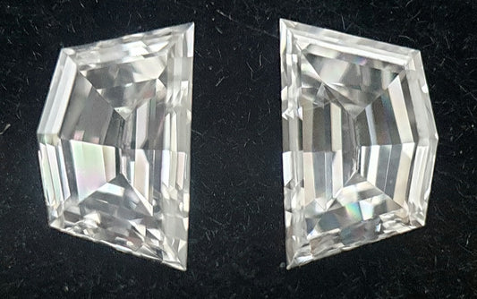 2St=0.41Ct Loose Cadilac Pairs Shape Natural Diamonds D-VVS
