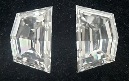 2St=0.41Ct Loose Cadilac Pairs Shape Natural Diamonds D-VVS