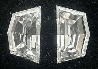 2St=0.40Ct Loose Cadilac Pairs Shape Natural Diamonds D-VS1