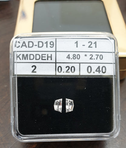 2St=0.40Ct Loose Cadilac Pairs Shape Natural Diamonds D-VS1
