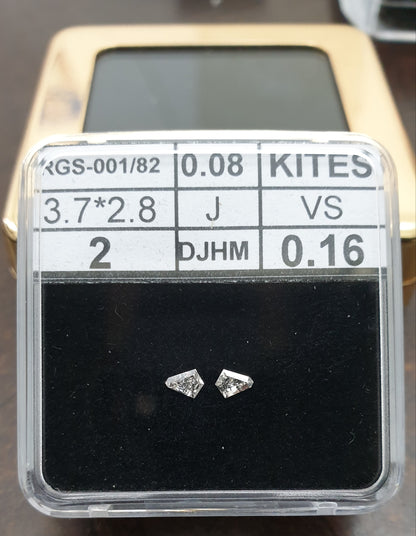 2St=0.16Ct Loose Kite Pairs Shape Natural Diamonds J-VS1