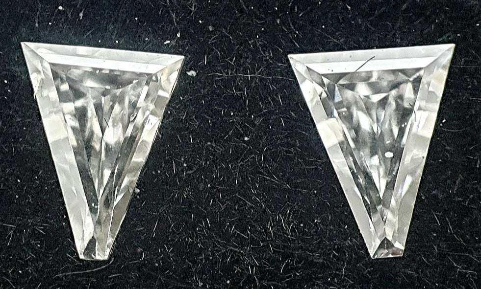 2St=0.24Ct Loose Taper Pairs Shape Natural Diamonds F-VS1